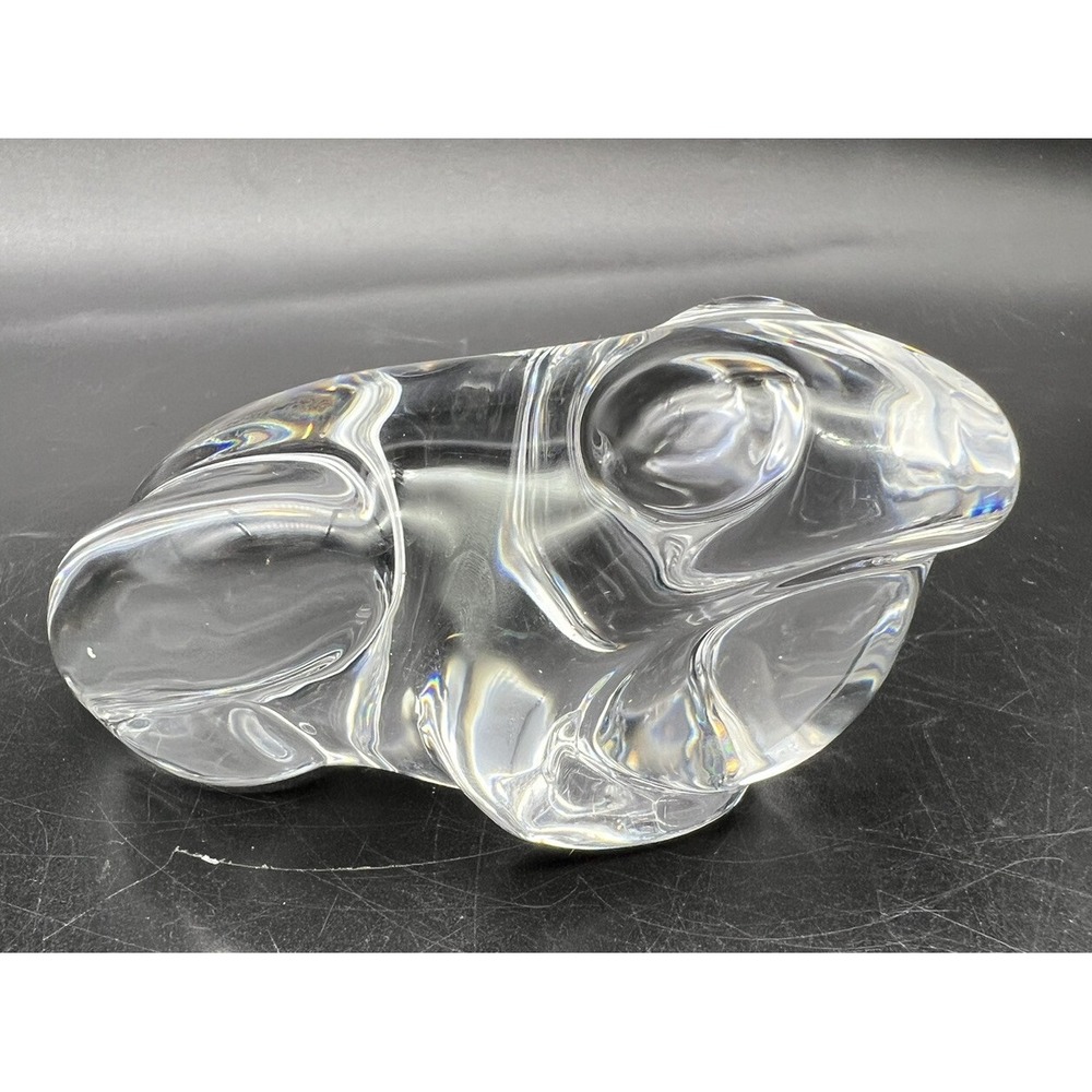 Vintage Atlantis Crystal Frog Figurine Paperweight 3.5" Long
